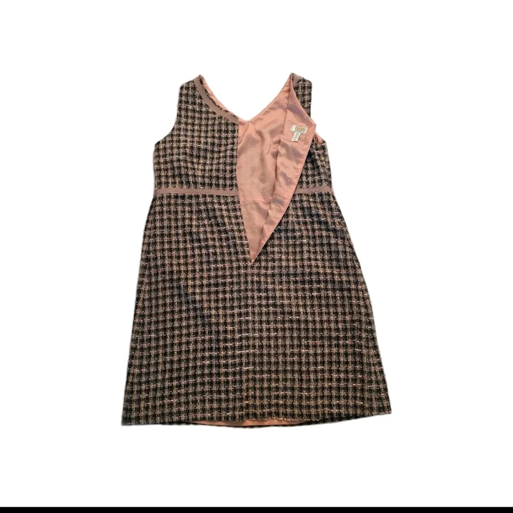 Talbots Tweed Sleeveless Sheath Dress Pink  Womens 18W Plus Size Preppy Career - Picture 2 of 13